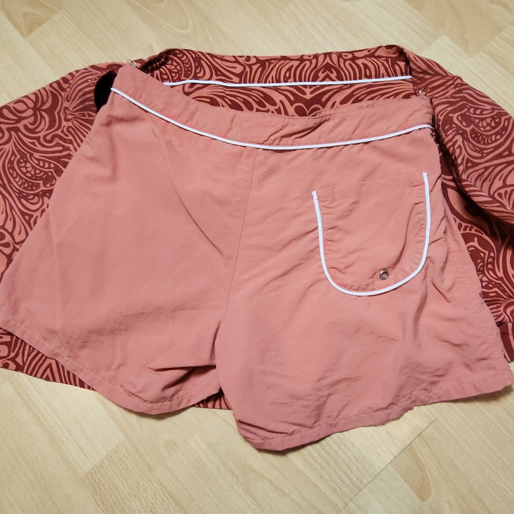 Patagonia Button Out Boardie Shorts Wrap‎ Skirt Size 6 Coral Red - Picture 11 of 16